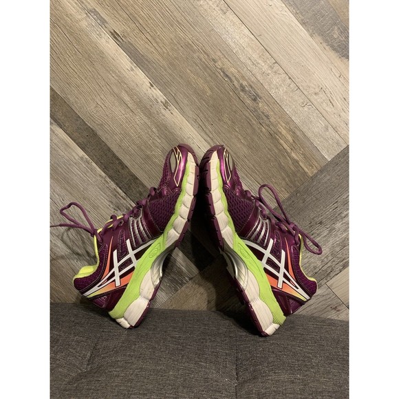Asics Gel Nimbus 15 Women’s Size 8 Running Shoes Purple Lime Yellow T3B5N - Picture 6 of 8